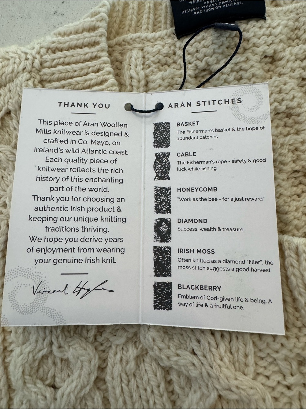 ARAN Women's Merino Wool A-Line Fit Cardigan Sweater Size XXL off-white Ireland - Picture 7 of 15
